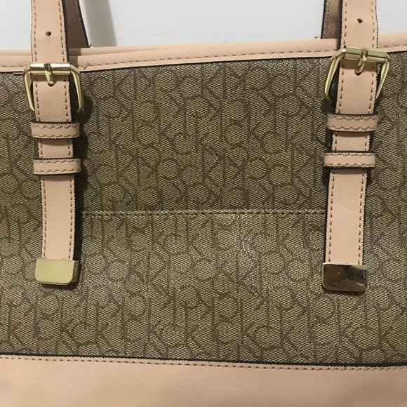 CALVIN KLEIN BLUSH MONOGRAM LOGO TOTE PURSE - Picture 6 of 12
